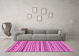 Machine Washable Abstract Pink Modern Rug in a Living Room, wshabs2192pnk