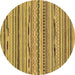 Round Abstract Brown Modern Rug, abs2192brn