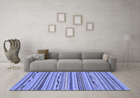 Machine Washable Abstract Blue Modern Rug, wshabs2192blu