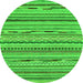 Round Machine Washable Abstract Green Modern Area Rugs, wshabs2192grn