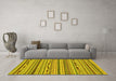 Machine Washable Abstract Yellow Modern Rug in a Living Room, wshabs2192yw