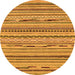 Round Abstract Orange Modern Rug, abs2192org