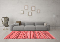 Machine Washable Abstract Red Modern Rug, wshabs2192red