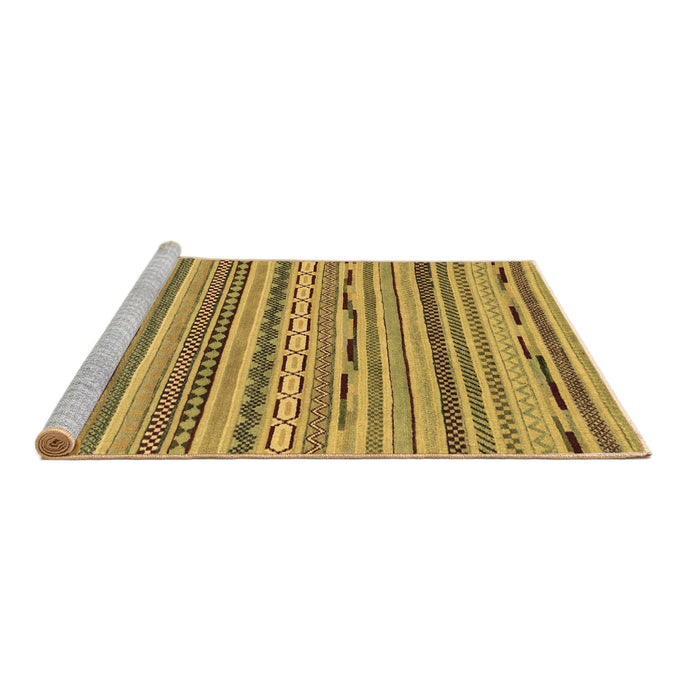 Sideview of Machine Washable Abstract Brown Modern Rug, wshabs2192brn