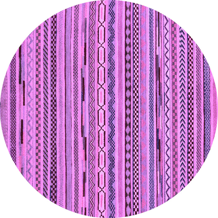 Round Machine Washable Abstract Purple Modern Area Rugs, wshabs2192pur