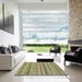 Square Abstract Avocado Green Modern Rug in a Living Room, abs2192