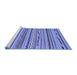 Sideview of Machine Washable Abstract Blue Modern Rug, wshabs2192blu