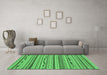 Machine Washable Abstract Emerald Green Modern Area Rugs in a Living Room,, wshabs2192emgrn