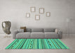 Machine Washable Abstract Turquoise Modern Area Rugs in a Living Room,, wshabs2192turq