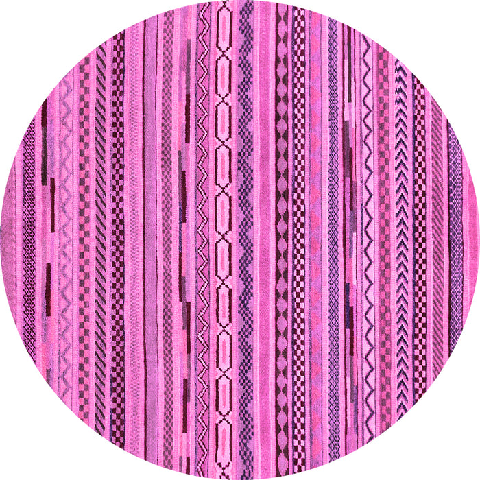 Round Machine Washable Abstract Pink Modern Rug, wshabs2192pnk