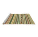 Sideview of Machine Washable Abstract Ginger Brown Green Rug, wshabs2193