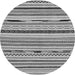 Round Machine Washable Abstract Gray Modern Rug, wshabs2193gry