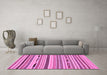 Machine Washable Abstract Pink Modern Rug in a Living Room, wshabs2193pnk