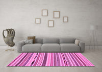 Machine Washable Abstract Pink Modern Rug, wshabs2193pnk