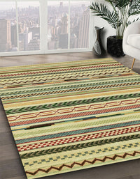 Abstract Ginger Brown Green Modern Rug, abs2193