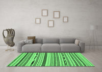 Machine Washable Abstract Emerald Green Modern Rug, wshabs2193emgrn