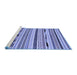 Sideview of Machine Washable Abstract Blue Modern Rug, wshabs2193blu