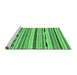 Sideview of Machine Washable Abstract Emerald Green Modern Area Rugs, wshabs2193emgrn