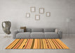 Machine Washable Abstract Orange Modern Area Rugs in a Living Room, wshabs2193org