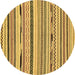 Round Abstract Brown Modern Rug, abs2193brn