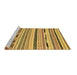 Sideview of Machine Washable Abstract Brown Modern Rug, wshabs2193brn