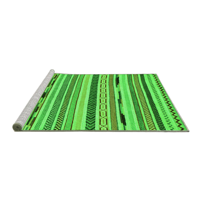 Sideview of Machine Washable Abstract Green Modern Area Rugs, wshabs2193grn