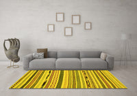 Machine Washable Abstract Yellow Modern Rug, wshabs2193yw