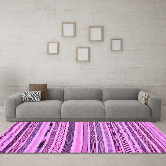 Machine Washable Abstract Purple Modern Area Rugs in a Living Room, wshabs2193pur