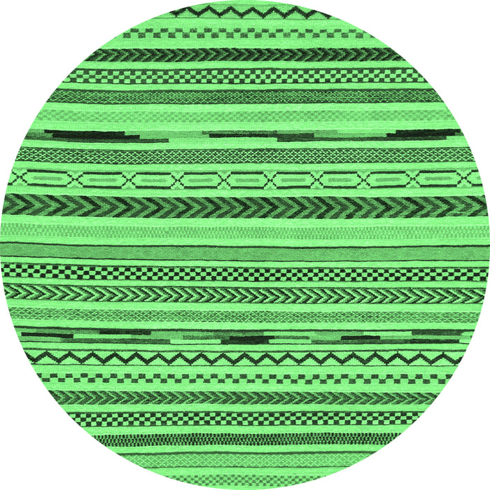 Round Abstract Emerald Green Modern Rug, abs2193emgrn