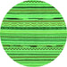 Round Machine Washable Abstract Green Modern Area Rugs, wshabs2193grn