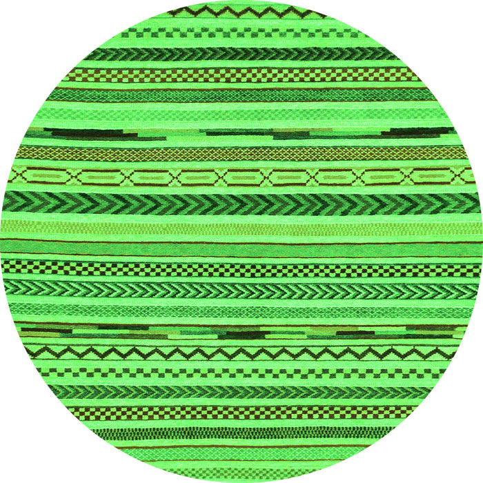 Round Abstract Green Modern Rug, abs2193grn