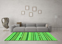 Machine Washable Abstract Green Modern Rug, wshabs2193grn