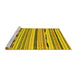 Sideview of Machine Washable Abstract Yellow Modern Rug, wshabs2193yw