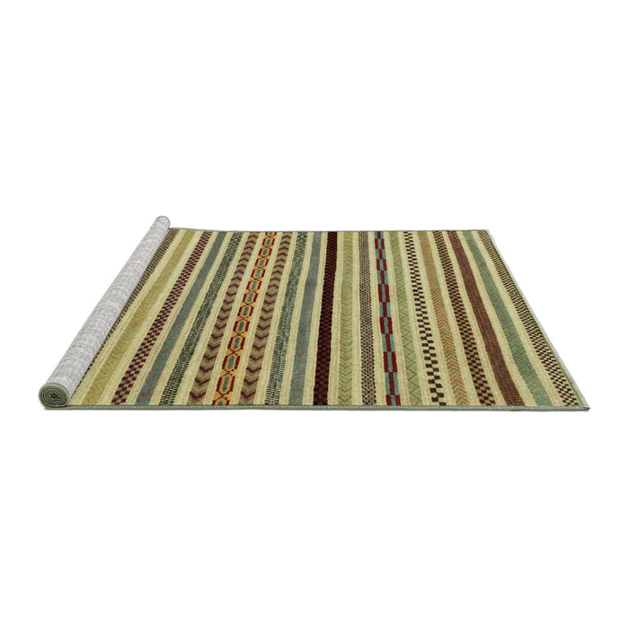 Sideview of Machine Washable Abstract Metallic Gold Rug, wshabs2194