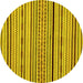 Round Machine Washable Abstract Yellow Modern Rug, wshabs2194yw