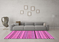 Machine Washable Abstract Pink Modern Rug, wshabs2194pnk