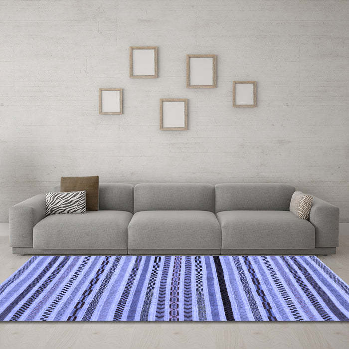Machine Washable Abstract Blue Modern Rug in a Living Room, wshabs2194blu