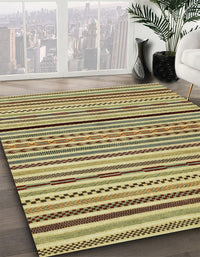 Abstract Metallic Gold Modern Rug, abs2194