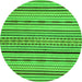 Round Machine Washable Abstract Green Modern Area Rugs, wshabs2194grn