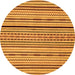 Round Abstract Orange Modern Rug, abs2194org