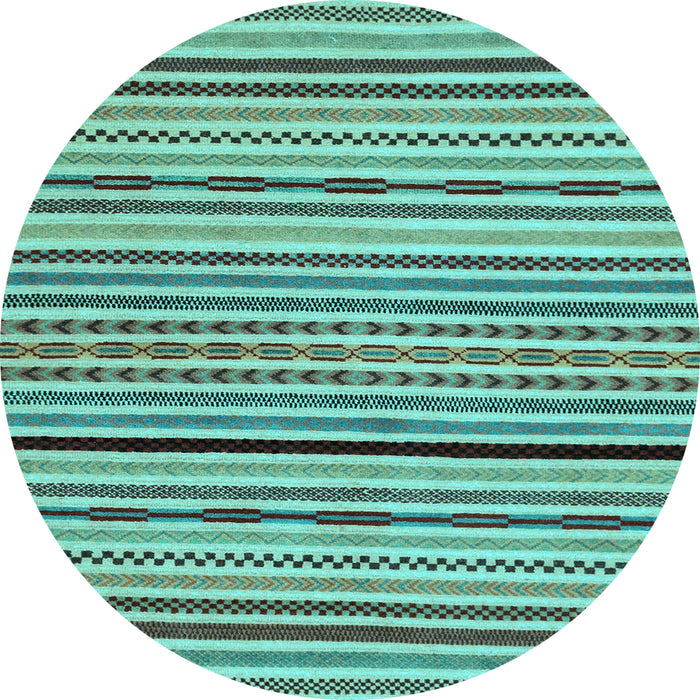 Round Machine Washable Abstract Light Blue Modern Rug, wshabs2194lblu