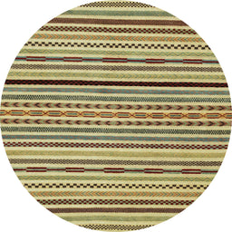 Round Machine Washable Abstract Metallic Gold Rug, wshabs2194