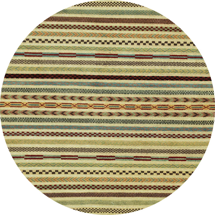 Round Machine Washable Abstract Metallic Gold Rug, wshabs2194