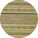 Round Abstract Metallic Gold Modern Rug, abs2194