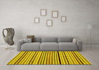 Machine Washable Abstract Yellow Modern Rug, wshabs2194yw