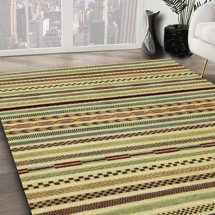 Machine Washable Abstract Metallic Gold Rug in a Family Room, wshabs2194