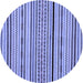 Round Abstract Blue Modern Rug, abs2194blu