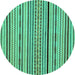 Round Abstract Turquoise Modern Rug, abs2194turq