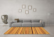 Machine Washable Abstract Orange Modern Area Rugs in a Living Room, wshabs2194org