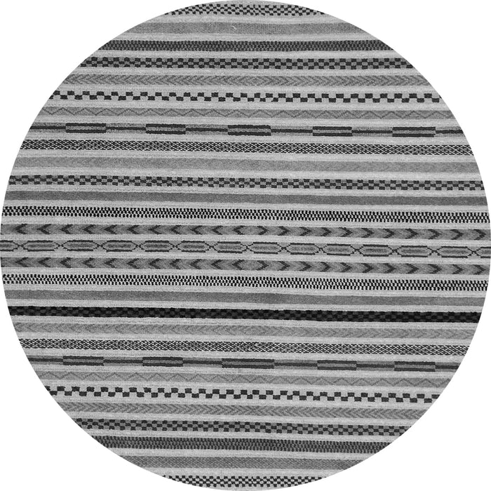 Round Machine Washable Abstract Gray Modern Rug, wshabs2194gry